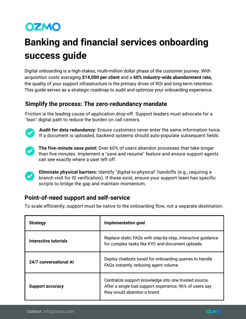Banking and Financial Services Onboarding Success Guide