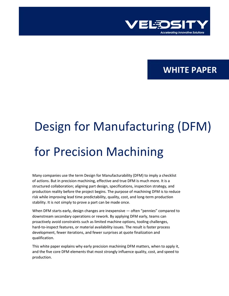 Design for Manufacturing in Precision Machining