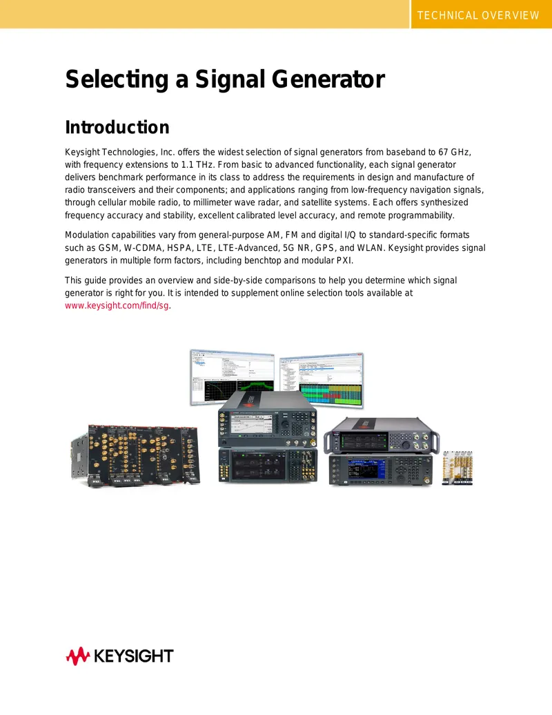 Signal Generator Selection Guide