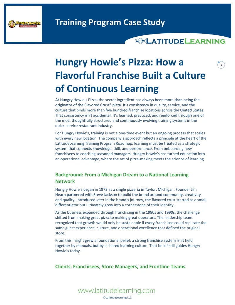Hungry Howie’s Pizza Training Program Case Study