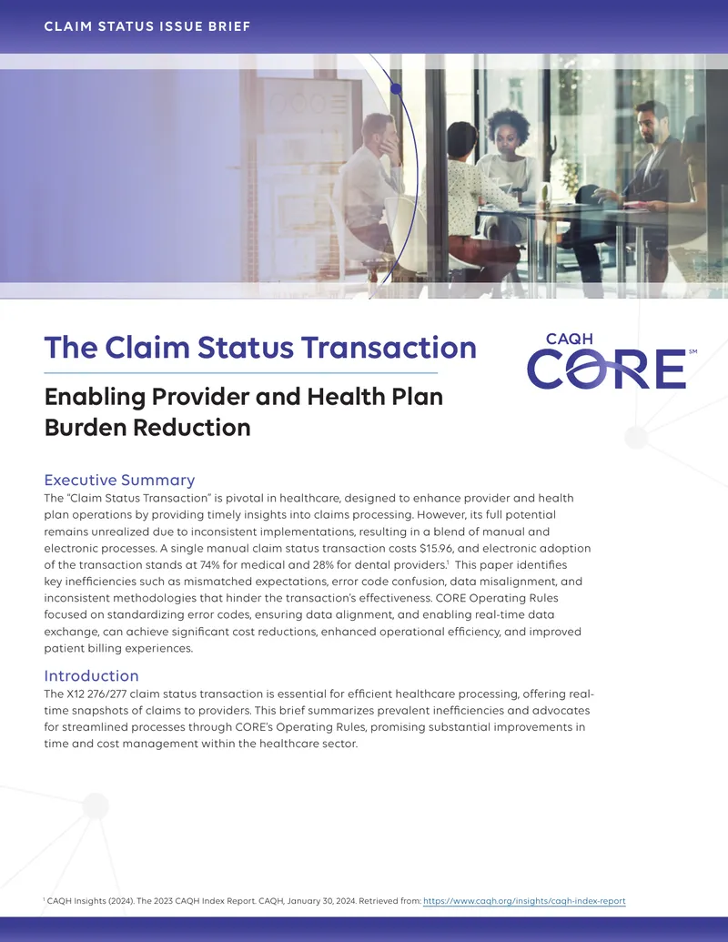 Claim Status Transaction Improvement Framework
