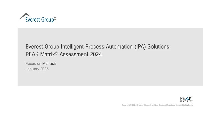Everest Group Intelligent Process Automation Solutions PEAK Matrix Assessment 2024