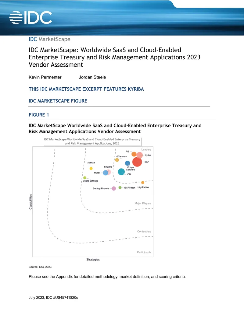 Worldwide SaaS and Cloud-Enabled Treasury Management Applications Assessment