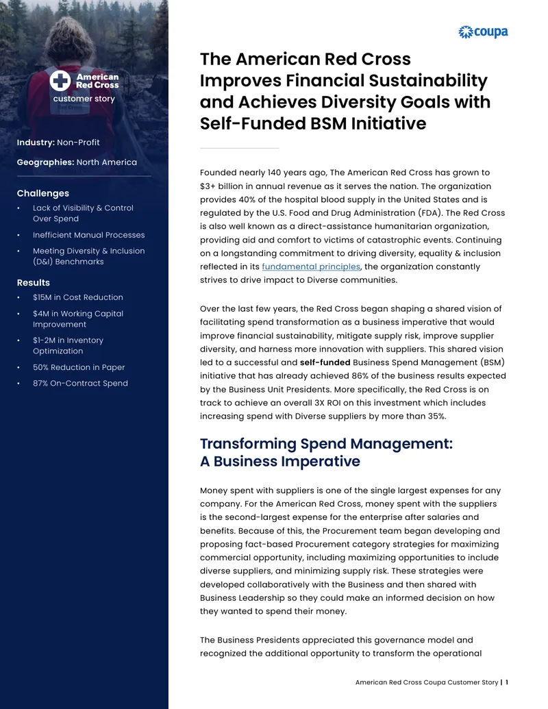 American Red Cross Business Spend Management Initiative