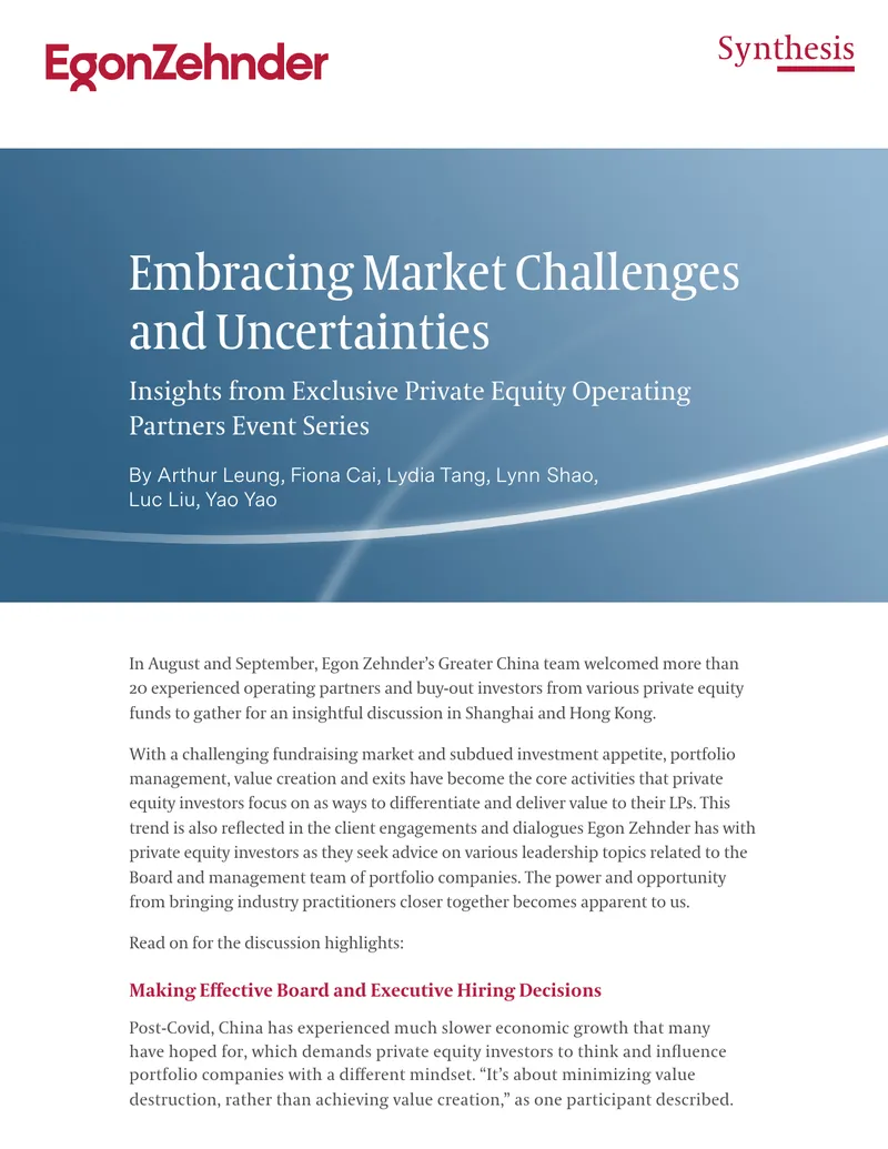Insights from Exclusive Private Equity Operating Partners Event Series