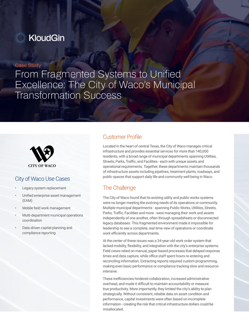 City of Waco Municipal Operations Transformation Case Study