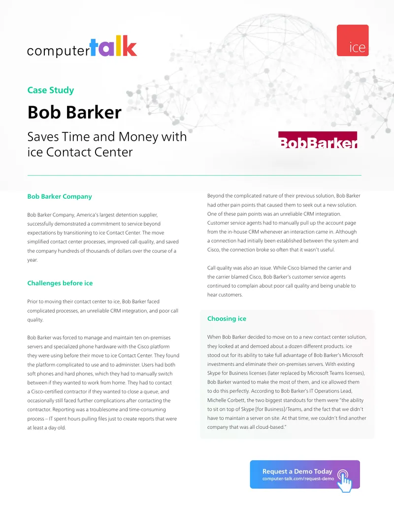 Bob Barker Company Contact Center Case Study