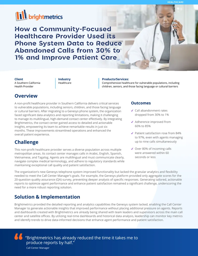 Healthcare Provider's Use of Phone System Data