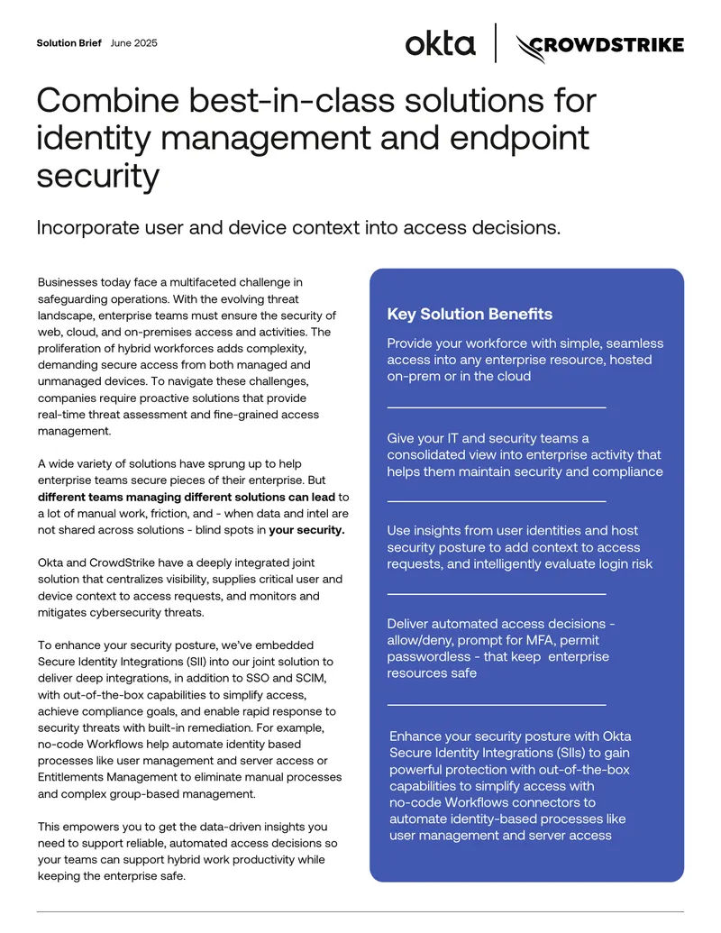 Integration of Identity Management and Endpoint Security