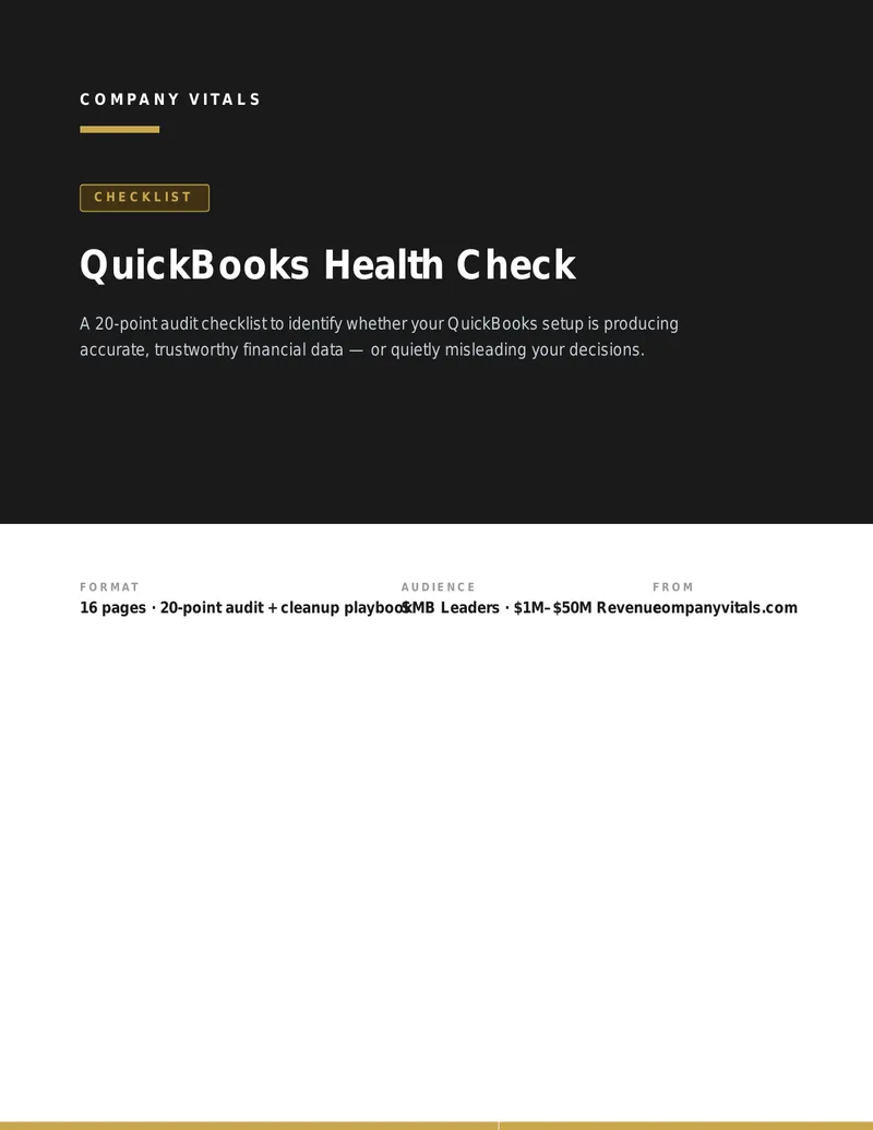 QuickBooks Health Check Audit Checklist