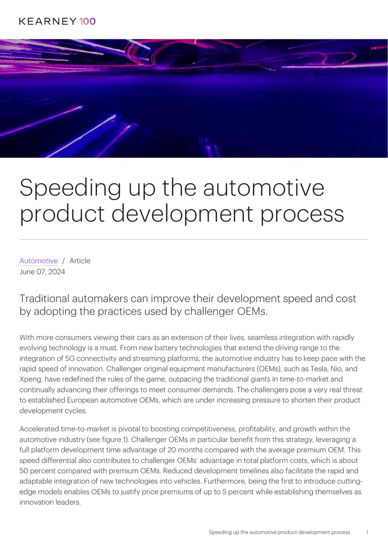 Accelerating Automotive Product Development Strategies