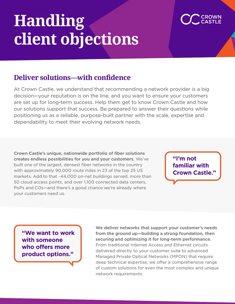 Client Objection Handling Strategies for Network Providers