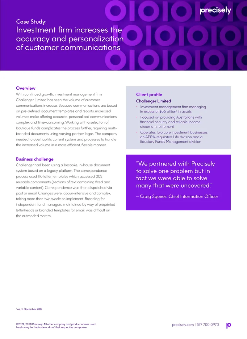 Challenger Limited Document Management System Overhaul