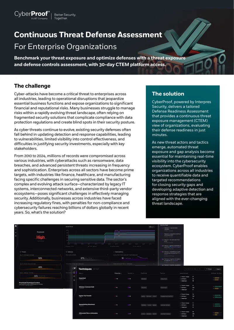 Continuous Threat Defense Assessment for Enterprises