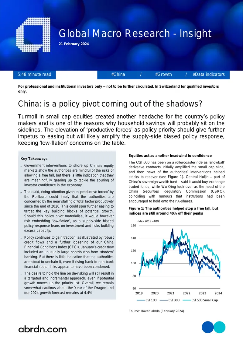 China's Economic Policy and Productivity Challenges