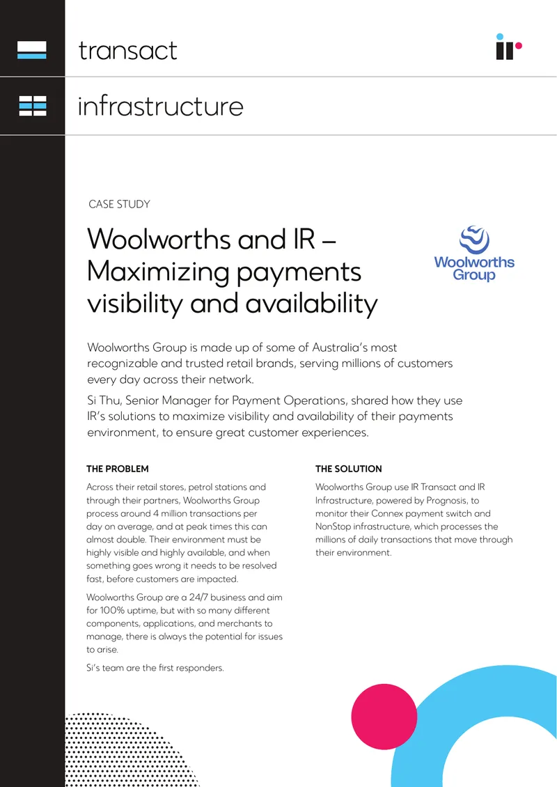 Woolworths Group Payment Operations Case Study