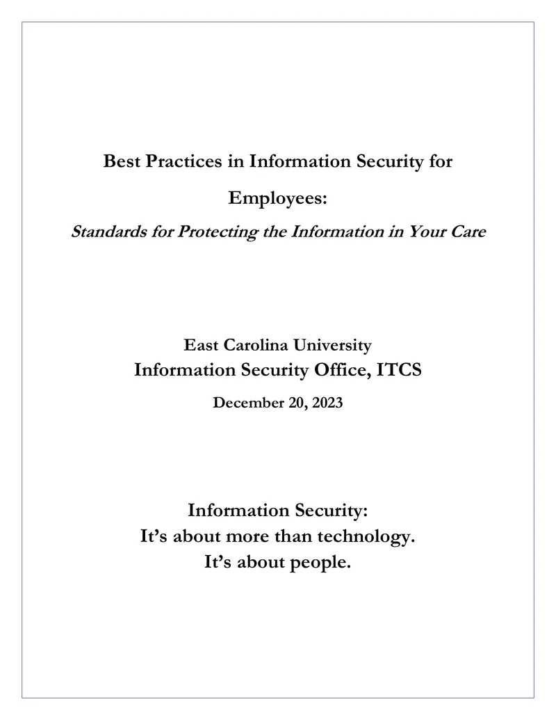 Best Practices in Information Security for Employees