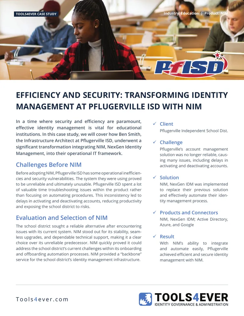 Transforming Identity Management at Pflugerville ISD with NIM