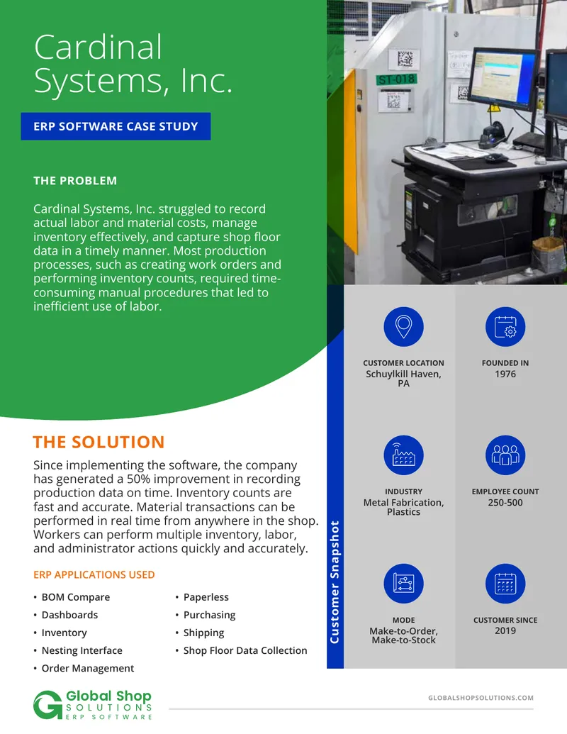 Cardinal Systems ERP Software Case Study