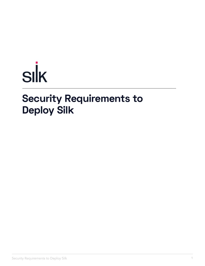 Security Requirements for Deploying Silk on Azure