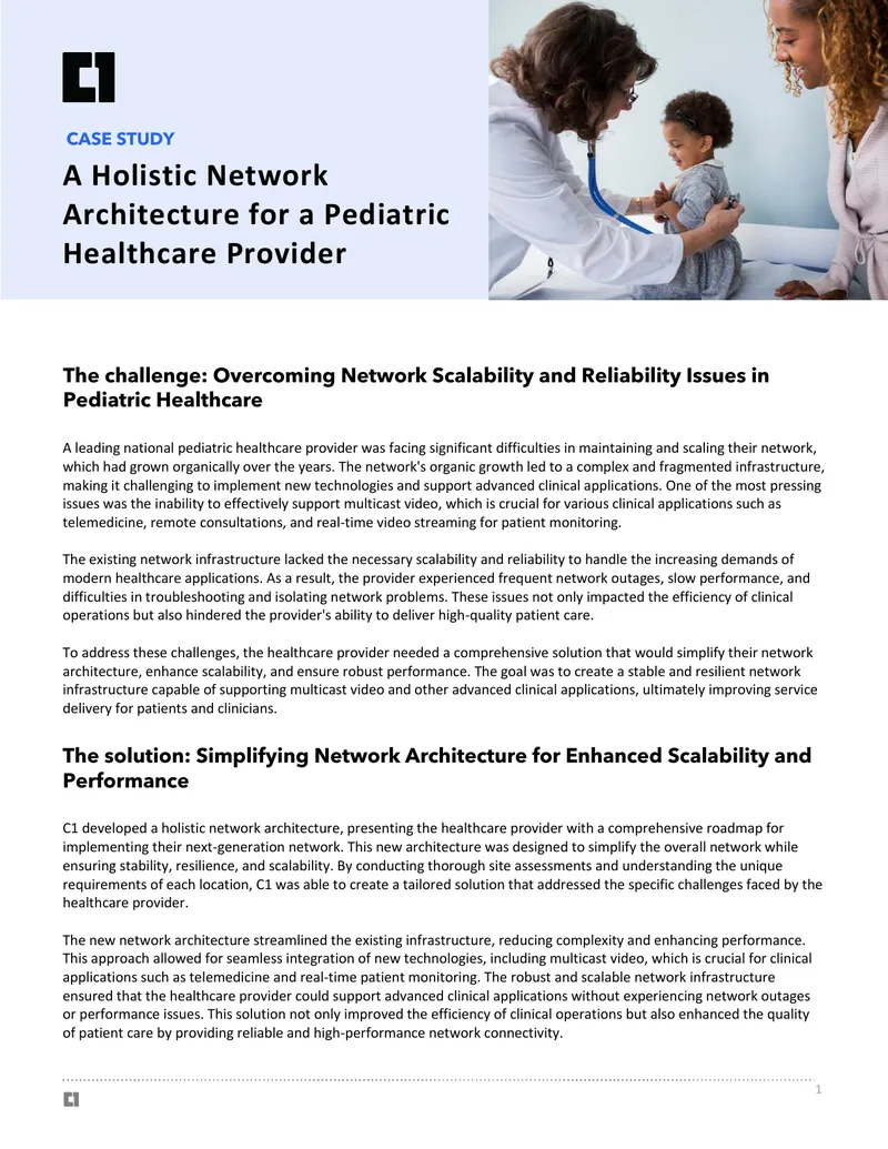 Holistic Network Architecture for Pediatric Healthcare