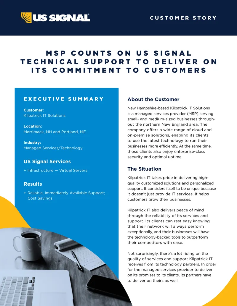 Kilpatrick IT Solutions Partnership with US Signal
