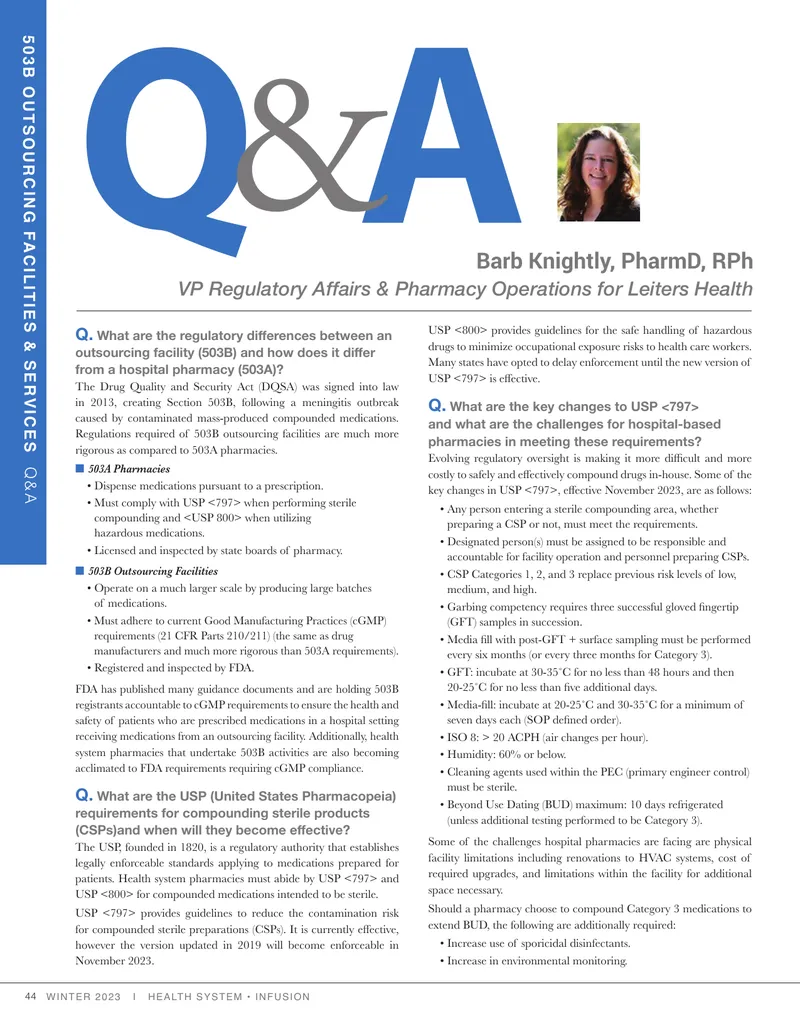 Regulatory Differences Between 503A and 503B Facilities