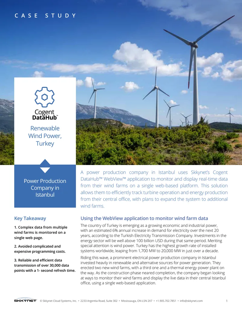 Monitoring Wind Farm Data Using WebView Application