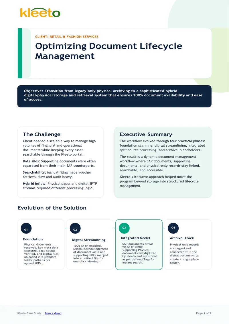 Kleeto Case Study on Hybrid Document Model