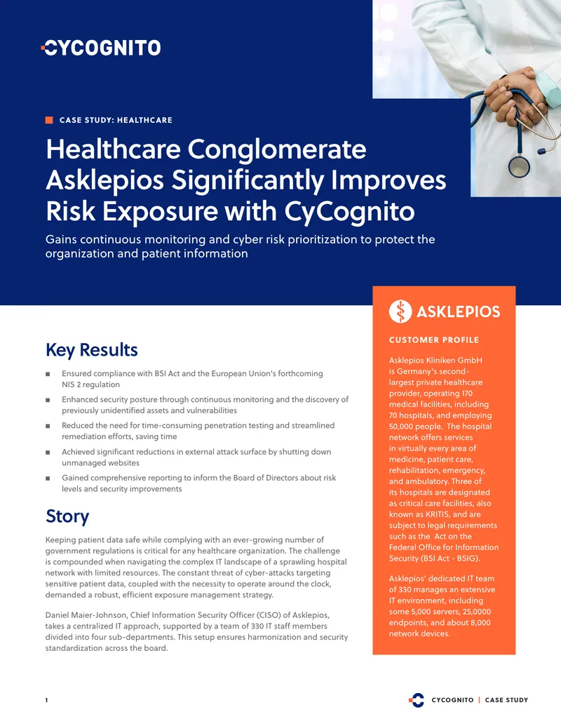 Asklepios Healthcare Cyber Risk Management Case Study
