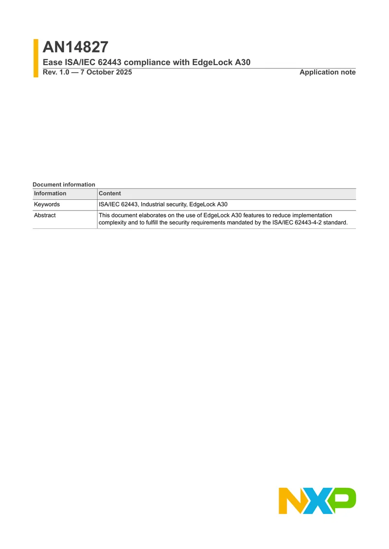 Facilitating ISA/IEC 62443 Compliance with EdgeLock A30