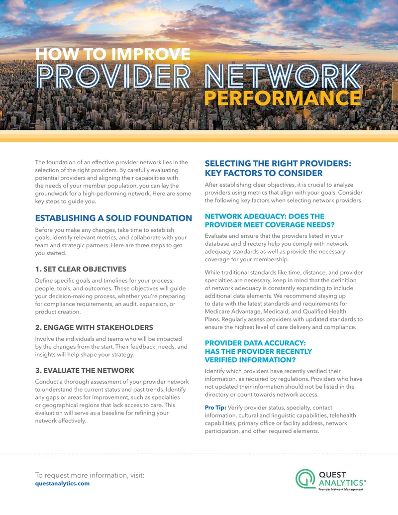 Provider Network Performance Improvement Guide