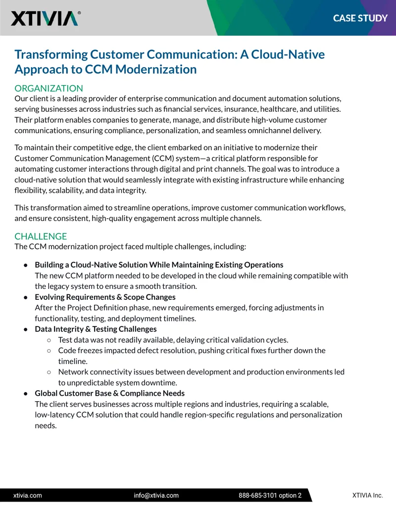 Cloud-Native Approach to Customer Communication Management Modernization