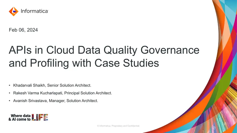 APIs in Cloud Data Quality Governance and Profiling
