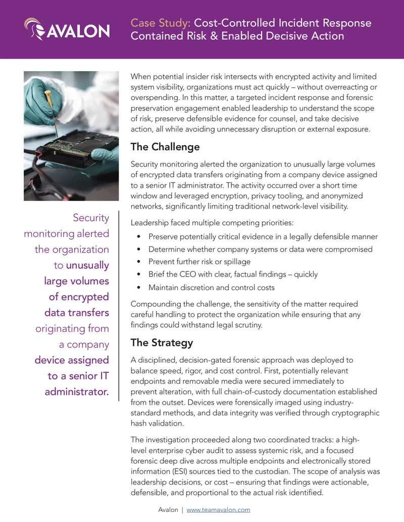 Cost-Controlled Incident Response Case Study
