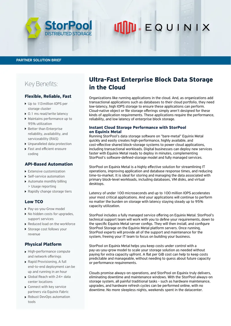 Ultra-Fast Enterprise Block Data Storage Solution