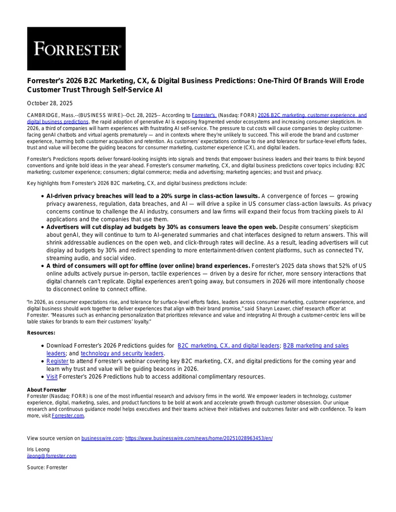 2026 B2C Marketing and Customer Experience Predictions