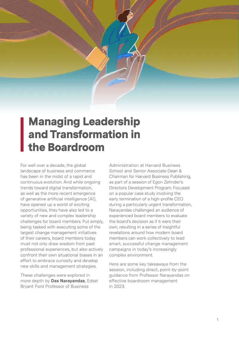Managing Leadership and Transformation in the Boardroom