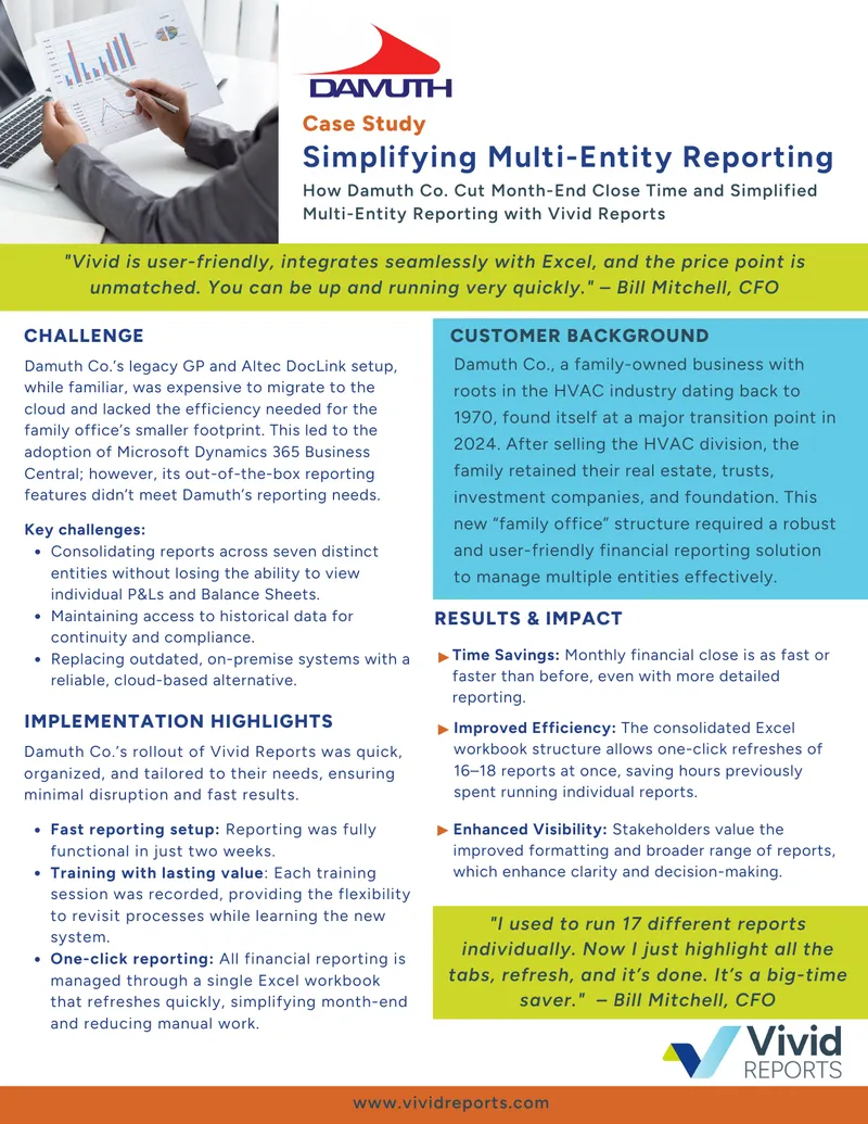 Simplifying Multi-Entity Reporting Case Study