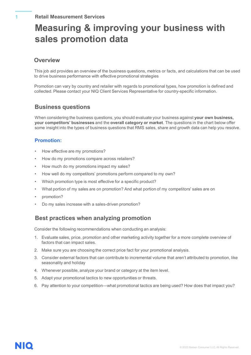 Sales Promotion Data Analysis Guide