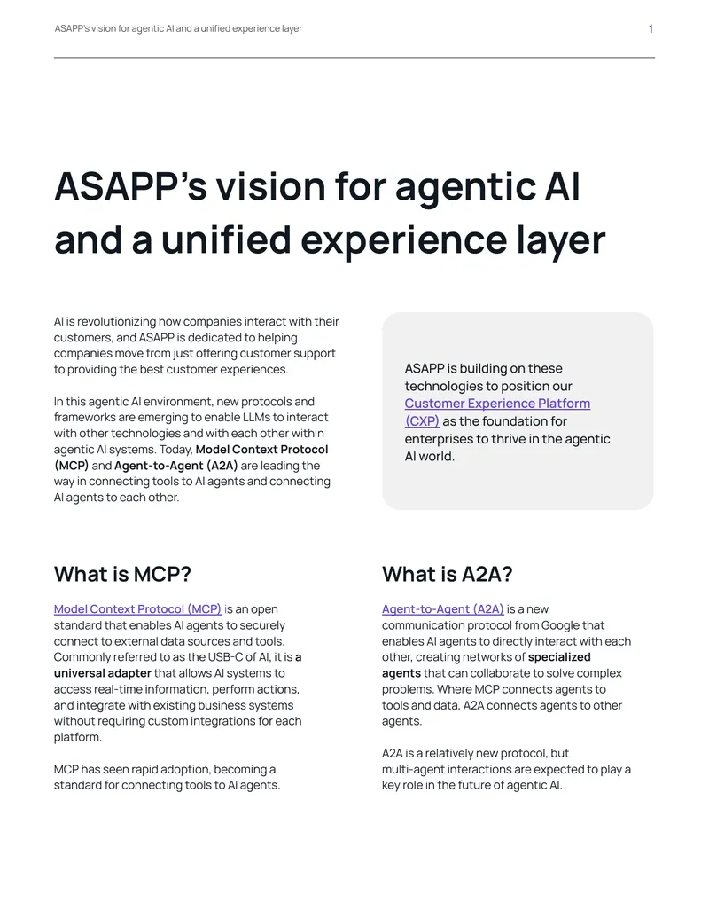 ASAPP's Vision for Agentic AI and Unified Experience Layer