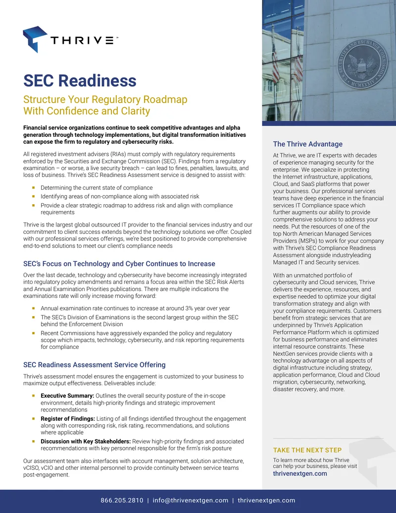 SEC Compliance Readiness Assessment Service Overview