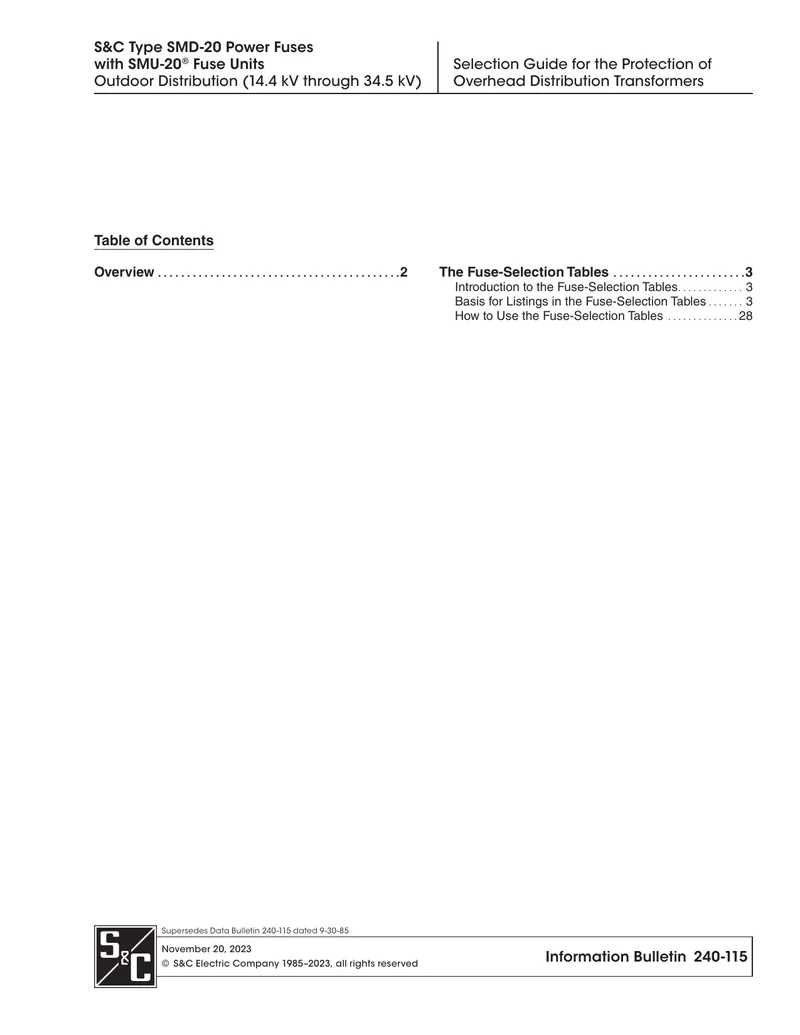 Selection Guide for Overhead Distribution Transformer Protection