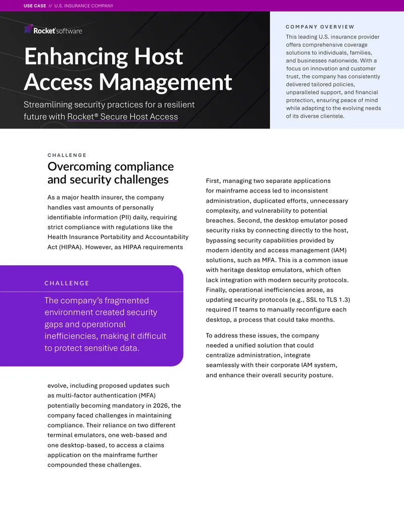 Enhancing Host Access Management for Insurance