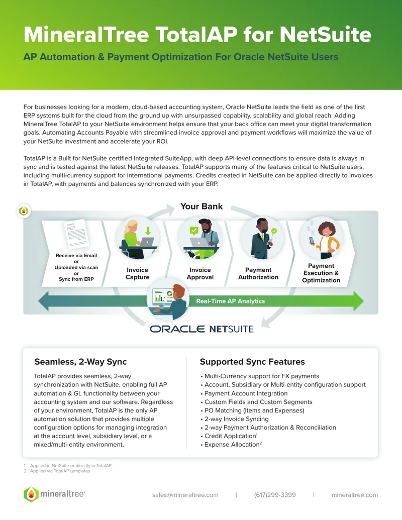 MineralTree TotalAP Integration with NetSuite