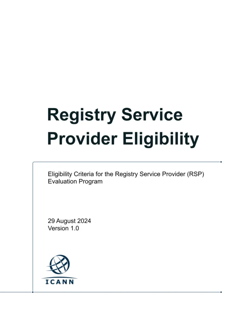 Registry Service Provider Eligibility Criteria Addendum