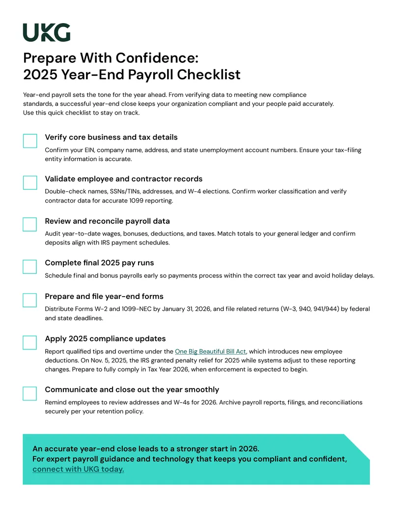 2025 Year-End Payroll Checklist