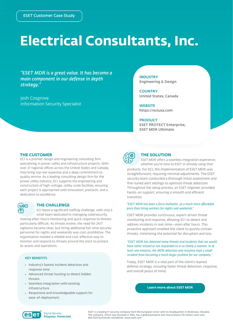 ESET MDR Implementation Case Study for ECI