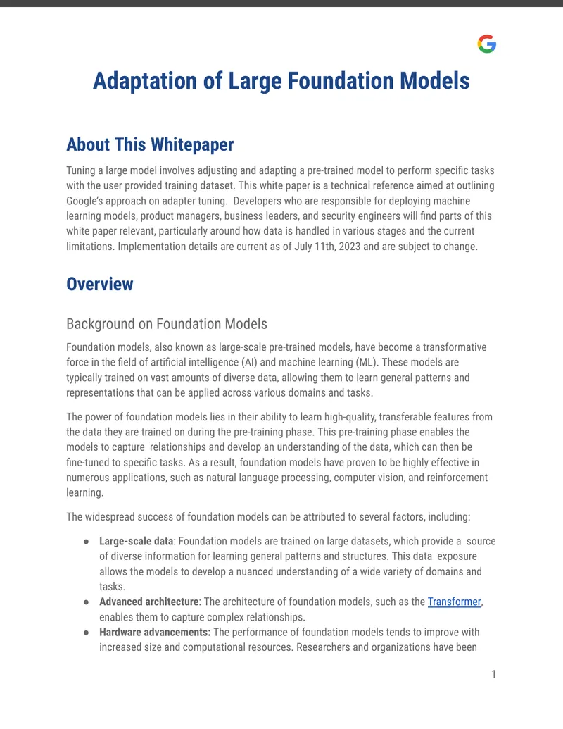 Adapter Tuning for Large Foundation Models