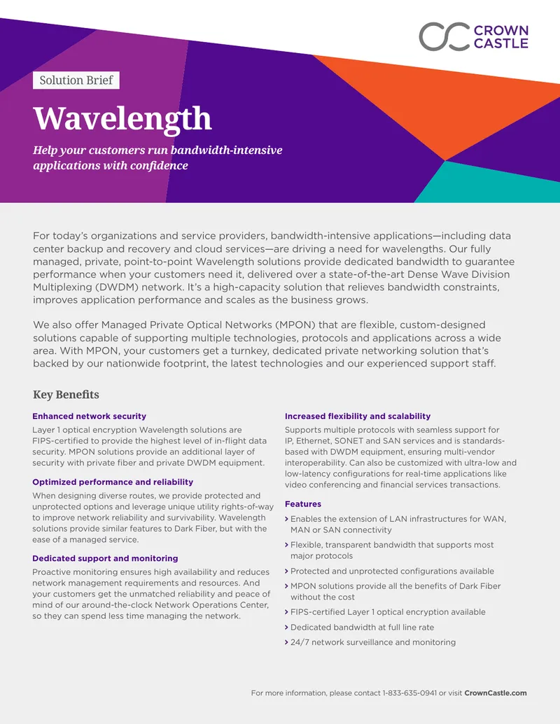 Wavelength Solutions for Bandwidth-Intensive Applications